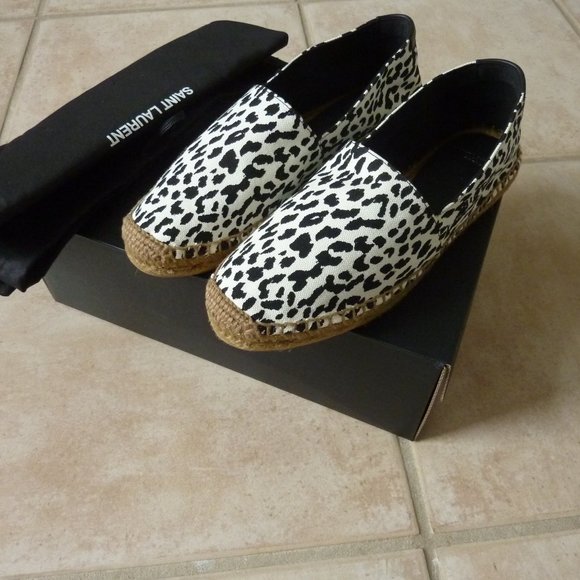Saint Laurent Animal-Print Canvas Espadrilles 7.5 - Picture 11 of 14